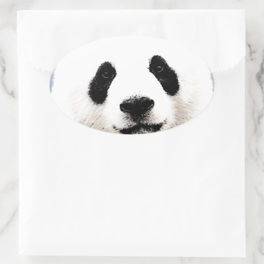Panda Ovaler Aufkleber (Tasche)