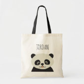 Panda Pal: Personalisierte Panda Illustration Tasc Tragetasche (Vorne)
