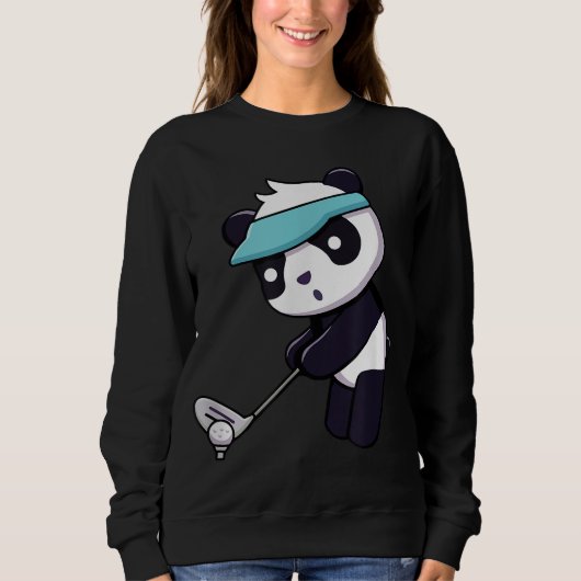 Panda Panda Golf Funny Animal Golfer Panda Bär Sweatshirt (Vorderseite)