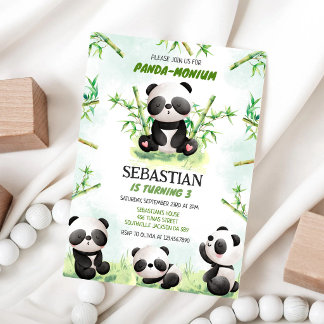 Panda Panda-monium Geburtstagseinladung Einladung