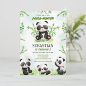 Panda Panda-monium Geburtstagseinladung Einladung (Stehend Vorderseite)