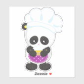 Panda, Panda, Panda mit Kuchen, Schürze Aufkleber (Blatt)