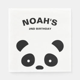 Panda Paper Napkins, Panda Birthday Party Serviette