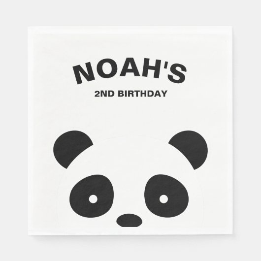 Panda Paper Napkins, Panda Birthday Party Serviette (Vorderseite)