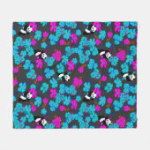 Panda Paradise Bloom Fleecedecke (Vorderseite (Horizontal))