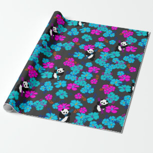 Panda Paradise Bloom Geschenkpapier