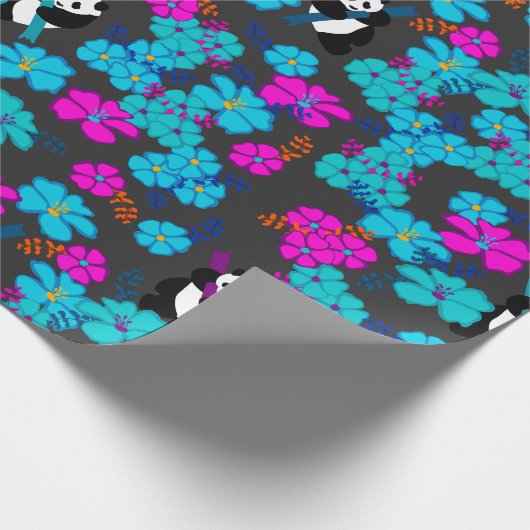 Panda Paradise Bloom Geschenkpapier (Ecke)