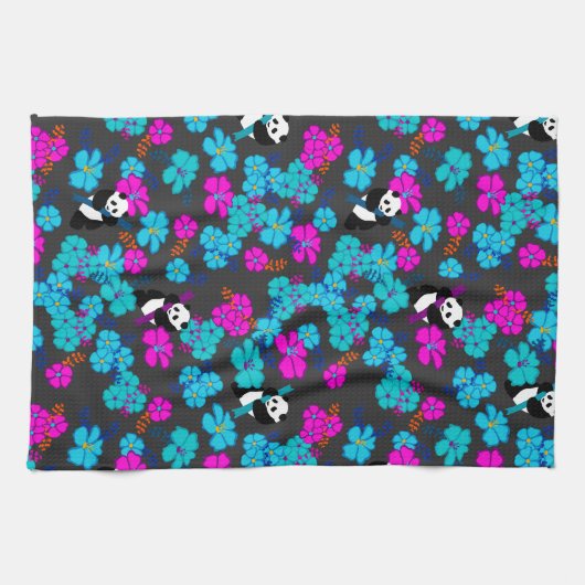 Panda Paradise Bloom Geschirrtuch (Horizontal)