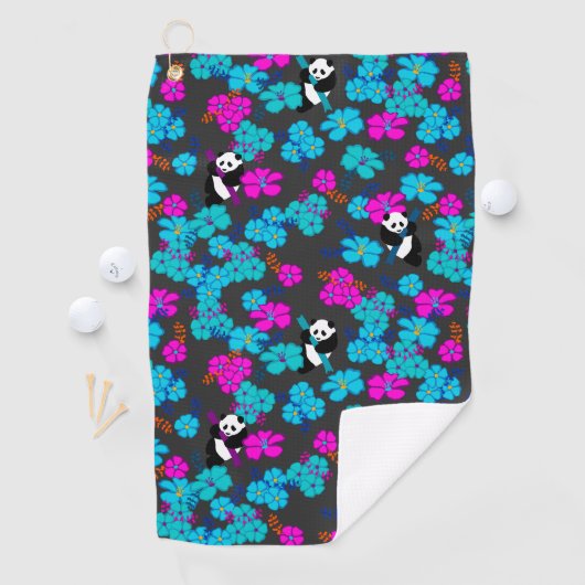 Panda Paradise Bloom Golfhandtuch (Insitu)