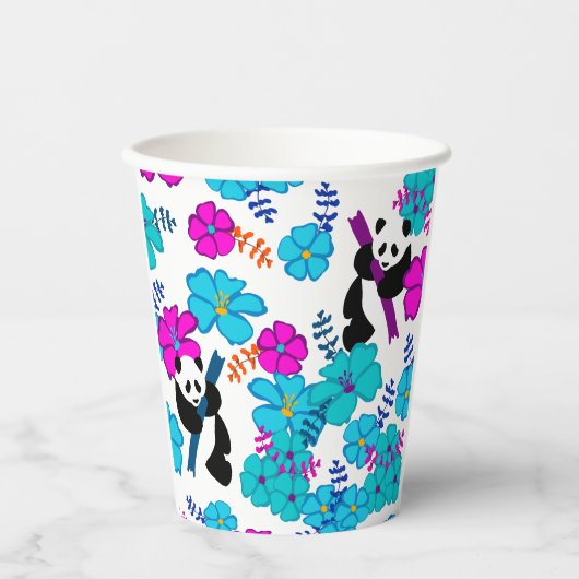 Panda Paradise Bloom Pappbecher (Vorderseite)