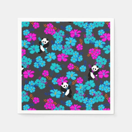 Panda Paradise Bloom Serviette (Vorderseite)