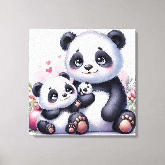Panda Parenthood Leinwanddruck (Vorderseite)