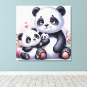 Panda Parenthood Leinwanddruck (Insitu (Holzboden))