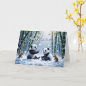 Panda Party Card Karte (Gelbe Blume)