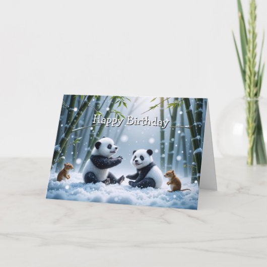 Panda Party Card Karte (Vorderseite)