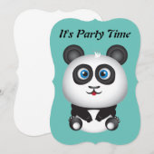 Panda-Party Einladung (Vorne/Hinten)