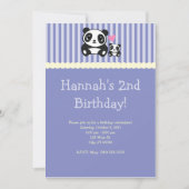 Panda-Party Einladung - lila (Vorderseite)