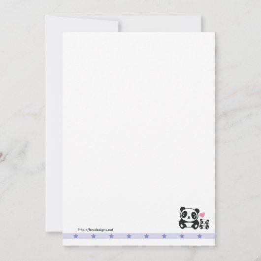 Panda-Party Einladung - lila (Rückseite)