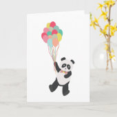 Panda Party - Geburtstag Panda mit Balloons Karte (Gelbe Blume)