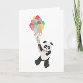 Panda Party - Geburtstag Panda mit Balloons Karte