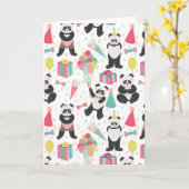 Panda Party - Geburtstagsmuster Karte (Gelbe Blume)