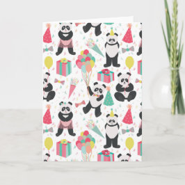 Panda Party - Geburtstagsmuster Karte
