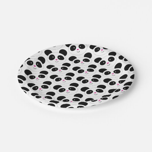 Panda Party Pappteller (Schrägansicht)