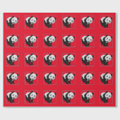 Panda Pattern - Farbwechsel im Hintergrund Geschenkpapier (Flach)