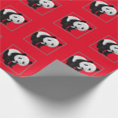 Panda Pattern - Farbwechsel im Hintergrund Geschenkpapier (Ecke)