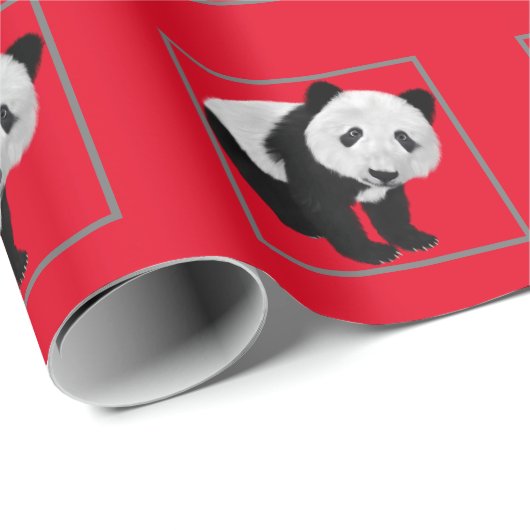 Panda Pattern - Farbwechsel im Hintergrund Geschenkpapier (Rolleneckpunkt)