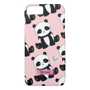 Panda Pattern Girly Pink Individuelle Name Case-Mate iPhone Hülle