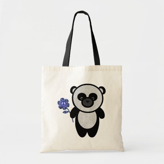 Panda Peace Blume Tote Bag Tragetasche (Vorne)