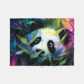 Panda Peeking Bamboo Watercolor Fleecedecke (Vorderseite (Horizontal))