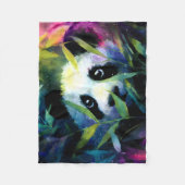 Panda Peeking Bamboo Watercolor Fleecedecke (Vorderseite)