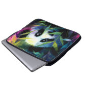 Panda Peeking Bamboo Watercolor Laptopschutzhülle (Vorne Knopf)