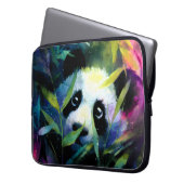 Panda Peeking Bamboo Watercolor Laptopschutzhülle (Vorderseite Links)