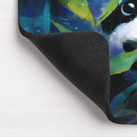 Panda Peeking Bamboo Watercolor Mousepad (Ecke)