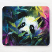 Panda Peeking Bamboo Watercolor Mousepad (Vorne)