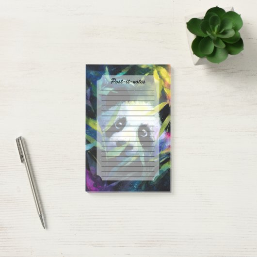 Panda Peeking Bamboo Watercolor Post-it Klebezettel (Büro)