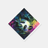 Panda Peeking Bamboo Watercolor Serviette (Ecke)