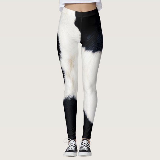 Panda-Pelz-Druck-Muster-Leggings Leggings (Vorderseite)