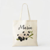 Panda Personalisiert Bärentasche mit Bambus Tragetasche (Vorne)
