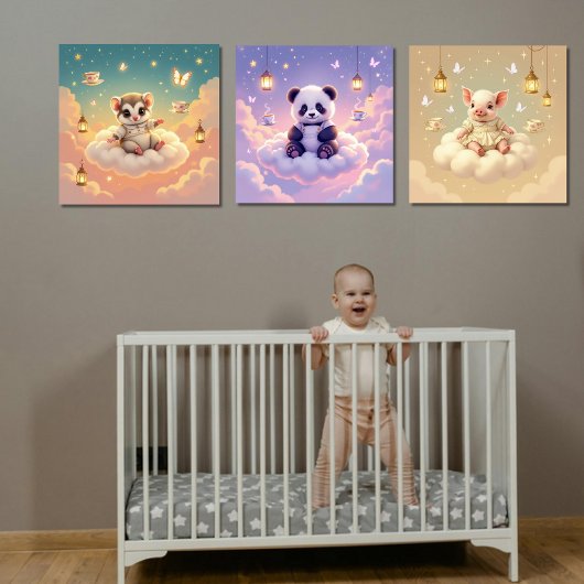 Panda, Piglet and Sugar Glider Poster Set 3