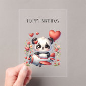 Panda-Pilot-Geburtstag Acryleinladungen (Insitu (Handheld))