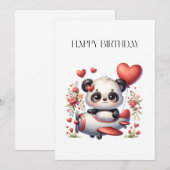 Panda-Pilot-Geburtstag Einladung (Vorne/Hinten)