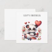Panda-Pilot-Geburtstag Einladung (Vorne/Hinten)