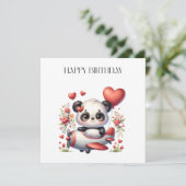 Panda-Pilot-Geburtstag Einladung (Stehend Vorderseite)