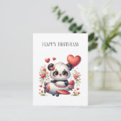 Panda-Pilot-Geburtstag Feiertagspostkarte (Stehend Vorderseite)