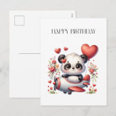 Panda-Pilot-Geburtstag Feiertagspostkarte (Vorne/Hinten)
