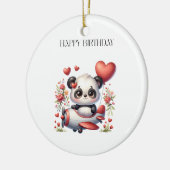 Panda-Pilot-Geburtstag Keramik Ornament (Links)